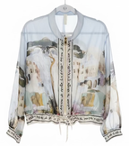 Italian Sheer Bomber Style Jacket-Blue