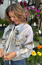 Italian Sheer Bomber Style Jacket-Blue